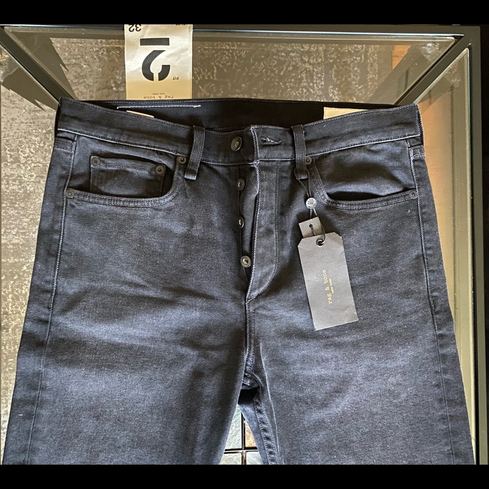 Rag & Bone Slim Fit 2 Black Denim Jeans New w/ Tags